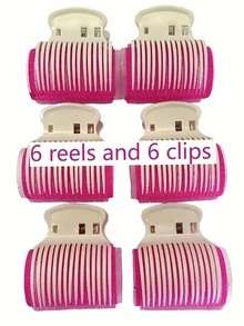 12pcs Professional Curling Rollers, Durable Plastic Hair Styling Clips, 6 Rollers & 6 Clips, Salon-Grade Curling Tools For DIY Hair Design, No Heat Required, Easy To Use And Convenient, Hair Styling Accessories | Stylish Hair Accessory | Durable Plastic Rollers, Hair Styling Tools, Hair Accessories, Hair Styling Kit, Hair Tool Kit, Home Beauty Women Accessory Gifts