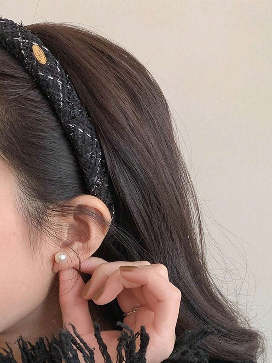 Diadema con cinta de rosa romántica para mujer, accesorio de cabello dulce y lindo con flor de perlas falsas, diadema con flor de rosa etérea - Multicolor A - Ver 1