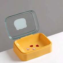 1 hộp đựng xà phòng bằng nhựa trong suốt có nắp lật sáng tạo, thiết kế đơn giản dùng cho gia đình, ký túc xá, phòng tắm, ban công, trang trí phòng tắm tại nhà, trang trí mùa thu trở lại trường - Nhiều màu - Xem 12