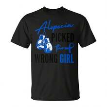 Alopecia Awareness Blue Ribbon Hair Loss Treatt Therapy T-Shirt - Đen 8 - Xem 1