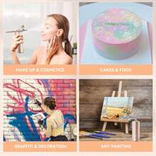 1 件装喷枪套件,带压缩机、喷枪 - 48PSI 高压、可调节三档、防堵塞气刷套装,无绳可充电,带 0.3 毫米喷嘴和清洁刷,适用于美甲、绘画和蛋糕装饰 - 彩色 - 查看 6