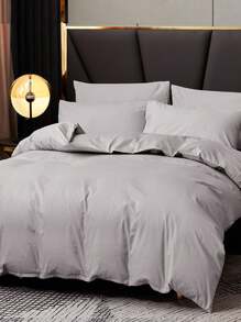 2/3pcs Duvet Cover Set, Bedding, Solid Color Bedding Set, Cozy Room Decoration, Soft And Anti-Pilling Bedding, Comfortable And Breathable Bed Set, Dustproof Duvet Cover Set, 1pc Duvet Cover With 1/2pcs Pillowcases (Without Filler), For Single, Twin, Full, King, Queen Bed Sizes, Suitable For Bedroom, Guest Room, Dormitory, All Seasons, Machine Washable,Fall Decor,Autumn Decor,Room Decor