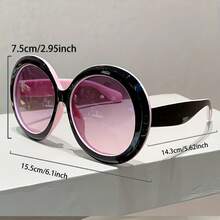 New Women's Glasses Large Frame Fashion Color Block Design  Versatile Suitable For Daily Wear Decoration - Đen chuyển màu xám - Xem 4