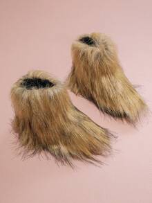 1 par de botas elegantes y lindas de piel sintética para niña, cómodas para otoño/invierno - Marrón - Ver 2