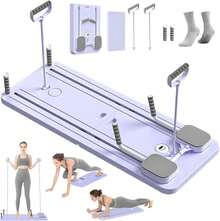 Compact Pilates Board Pairs Pilates Reformer 8-In-1 – Full Body Workout For Thuis – Incl. Weerstandsbanden, Timer, Socks & Anti-Slip Mat – Opvouwbaar & Stijlvol Fitness Apparatus - D - Xem 1