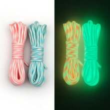 Paracord luminos de 5 m, diametru 4 mm, cu 7 fire, pentru brățări, camping, drumeții, ciclism, frânghii pentru ule, lese pentru animale de companie (trebuie expus la lumină pentru a străluci) - Multicolor - Vizualizare 1