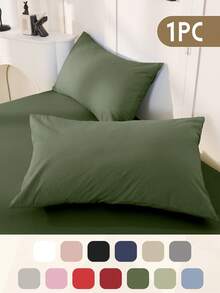 1 funda de almohada suave, funda de almohada de tamaño estándar, cierre de sobre, resistente a las arrugas, el desvanecimiento y las manchas, sin incluir el relleno de la almohada, decoración de otoño, decoración de habitación, de vuelta a la escuela, útiles escolares, blanco, rosa, negro, azul marino, beige, gris, verde, azul, verde