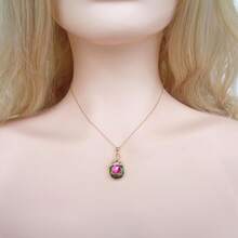 18k Gold Plated Water Drop Crystal Multicolor  Snake Pendant Necklace 16"+2"2025 - 豐富多彩的 - 查看 3