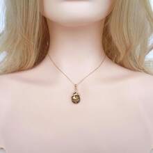18k Gold Plated Water Drop Crystal Multicolor  Snake Pendant Necklace 16"+2"2025 - 深棕色 - 查看 10
