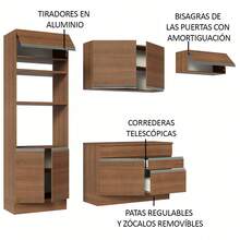 Mueble De Cocina Completo Rustic Glamy Madesa 270cm - Marrón - Ver 4