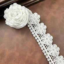 Viền ren hoa cúc thêu tinh xảo rộng 1,38 inch, thích hợp để may vá và làm đồ thủ công, băng đô tự làm, nơ, phụ kiện may váy cưới, có sẵn 10/5/3 yard - trắng - Xem 6