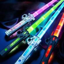 Đồ chơi kiếm laser đổi màu 24 màu mới, lưỡi kép có thể thu vào, đồ chơi chiến đấu cho trẻ em, thiết bị biến hình hai đầu cho trẻ em, gậy phát sáng huỳnh quang 7 màu, kiếm chiến đấu gậy huỳnh quang cho trẻ em - Nhiều màu - Xem 7