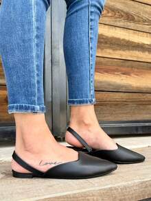 zapato tipo bailarina para dama es la opción ideal para un look femenino y versátil  De moda    Abertura    dama   Casa  Oficina    primaver otoño - Negro - Ver 2