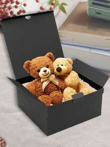 4pcs/1pc Black Lid Gift Box, Suitable For Groomsmen, Bridesmaids, Christmas, Wedding, Graduation Ceremony, Festivals, Birthday Gifts, Cardboard Craft Small Gift Box - Groomsman Proposal Box, Suitable For Wedding Gifts, Christmas, Graduation Ceremony, Festivals And Birthday Gifts.