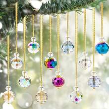 12pcs Premium Crystal Christmas Balls - Sparkling Tree Ornaments With Sunlight Catchers - Dazzling Holiday, Home & Office Decor - Perfect Gift For Christmas Themed Parties