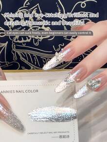 annies 5克闪亮猫眼全息凝胶指甲油，闪粉反光半透明浸泡式UV LED指甲油，适合女性在家进行圣诞美甲 - 彩色 - 查看 3