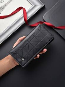 男士钱包，竖款，大容量，柔软皮革，送给爸爸、男朋友、搭配西装、新年、情人节的礼物