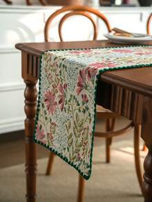 1 khăn trải bàn vải jacquard họa tiết hoa phong cách trang trại, họa tiết hoa màu hồng tinh tế, thích hợp sử dụng hàng ngày, ngày lễ, họp mặt gia đình, tiệc tùng, bữa tối, dã ngoại, trang trí nhà cửa, mọi mùa - Nhiều màu - Xem 7