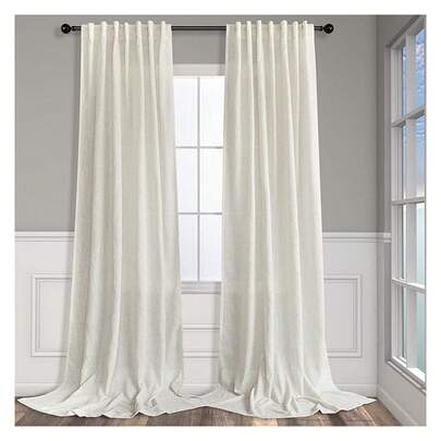 Curtains 60 Inch Wide For Living Room 2 Panels Back Tab Pocket Extra Large Linen Drapes Semi Sheer Room Dividers Patio Curtains For Sliding Glass Door Apartment Width 60x96 Long Cream Ivory IJNIHPL