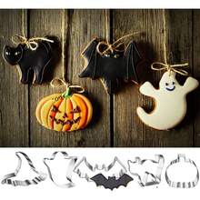 万圣节饼干模具套装 - 1 件不锈钢烘焙模具南瓜、幽灵、女巫帽、蝙蝠、猫饼干模具节日装饰派对用品 - 彩色 - 查看 4