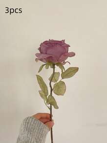 1/3/6pcs 19.7inch Long Stem Rose Artificial Flower, Burnt Rose, For DIY Flower Wall, Scene Layout, Living Room And Bedroom Vase Floral Art, Wedding, Party, Garden Decoration, Table Centerpiece, Home Decor,Room Decor,Bedroom Decor,Mother's Day Gifts, Birthday, Graduation Decoration, Back To School Season