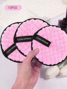 5/1pc Reusable Makeup Remover Pads, Makeup Brushes, Makeup Sponges, Face Cleansing Sponges, Facial Cleansing Towel, Makeup Sponges, Powder Puffs, Powder Pacts, Makeup Fixing Powder Puffs - Multicolor - View 26