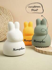 1pc Print On Demand Personalized Customization Name Silicone Rabbit Piggy Bank Custom Coin Bank Cute Rabbit Shape Children Products Practical Gifts For Kids Money Box Back To School - Multicolor - View 2