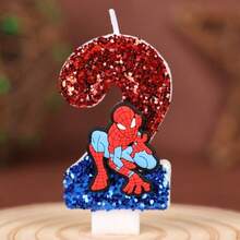 1 pezzo Candelina digitale di Spider-Man rosso e blu Marvel, adatta per decorare torte di compleanno, feste, matrimoni, lauree, illuminazione decorativa di alta qualità, divertente decorazione per feste, accessori per l'atmosfera della festa