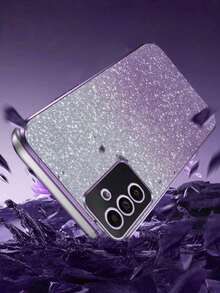 1pc Silver Glitter Soft Phone Case, Delicate Edging, Girly Design, Anti-Fall Anti-Scratch, Compatible With IPhone 16-7/Pro/Pro Max/Plus, A03-A73/S8-S25/Ultra/FE/Plus/Ultra, Phones, Minimalist Style Essential For Commuting - Silver - View 6