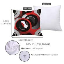 MEMNUN 4pcs 17.7*17.7in(45*45cm)/19.69*19.69in(50*50cm)/15.75*15.75in(40*40cm) Red White Gray Modern Abstract Geometric Print Polyester Pillow Covers [Pillow Insert Not Included], Home Decor Cushion Covers For Sofa, Bedroom, Car, Suitable For Daily Use Or High-End Minimalist Home Decoration - Multicolor - View 4