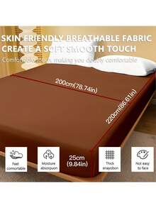 1pc Supersoft Plain Fitted Sheet, Lightweight Cloud-Like Feel Bedding, 9.84inch/25cm Deep Pocket, For All Size Bed -Twin, Full, King, Queen Size Sheet, For Home Bedding And School Bedding Dorm Essentials