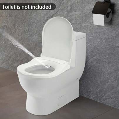 Toilet Seats Bidet With Non Electric Self Cleaning Dual Nozzles Separated Rear Feminine Cleaning Natural Water Spray Soft Closed Toilet Seat Combined Toilet Bidet For D-Shaped Toilets
