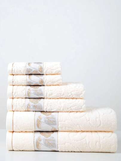 1条浴巾，白色，提花玫瑰花图案，长方形，70*140厘米，成人男女通用，游泳、沐浴、裹身浴巾；或34*74厘米手巾，34*34厘米手帕，速干、吸水、柔软，适用于浴室、厨房、旅行、节日礼物、健身房、海滩、酒店、美容院、户外淋浴，美容院、酒店运动、家居用品、毛巾、护肤浴巾