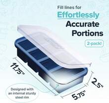 1 Cup Silicone Freezer Tray With Lids, Perfect For Storing Broth, Leftovers, Rice, Sauce And More, Silicone Soup Freezer Molds For Meal Prepping - Blueberry - 2-Pack,12067216 - Blue - View 6