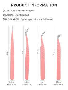 4pcs/2pcs/1pc Professional High-Quality High-Precision Stainless Steel Eyebrow, Eyelash Tweezers, Suitable For Facial Hair, Ingrown Hair, Eyelash Extension, Eyelash Lift, Eyebrow Grooming Beauty Tools