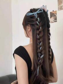 2 Stücke Haarklammern mit Jeansblau Schleifen, Haarspangen für Frauen, Neue Haaraccessoires Stil 2025