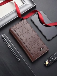 男士钱包，竖款，大容量，柔软皮革，送给爸爸、男朋友、搭配西装、新年、情人节的礼物