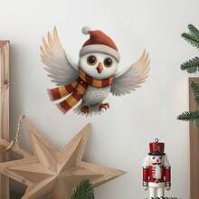 Adesivo da parete affascinante con gufo su un ramo - stampa animale contemporanea autoadesiva, facile da applicare per la decorazione della camera da letto e del soggiorno, gufo, decorazione per la casa, stile contemporaneo, tema animale, forma asimmetrica