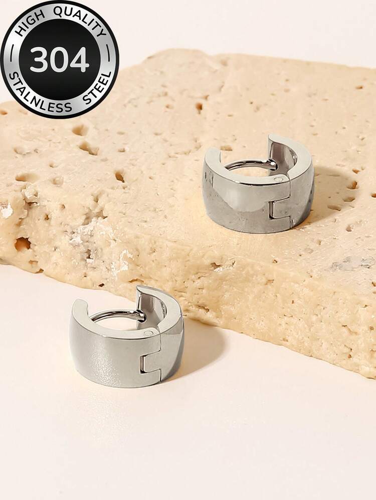 1 Pair Stainless Steel Golden Hoop Earrings, Hypoallergenic, Non-Fading, Comfortable & Versatile, Minimalist & Elegant, Suitable For Daily Wear Or Parties, Fashion Jewelry Gift For Women - Multicolor - View 7