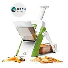 CORTADOR / REBANADOR MANUAL, AJUSTABLE PARA ALIMENTOS/RALLADOR PICADOR ALIMENTOS VERDURAS HOJAS ACERO INOXIDABLE /PICADORA DE VERDURAS COOK SAFE CON FORMA DE MANDOLINA/ FACIL USO/ IDEAL PARA EL HOGAR Y COMERCIO. - Verde - Ver 3