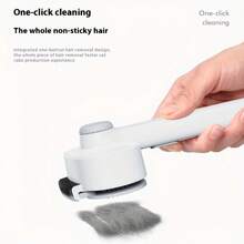 1 Stück drehbarer, einstellbarer Haustier-Bürste, Dual-Funktion zum Entwirren & Enthaaren, Ein-Klick-Haarentfernung, Edelstahlklingen mit abgerundeter Spitze, hautfreundlich, praktisches Pflege-Werkzeug für Haustiere, geeignet für alle Haustierrassen, Katzen & Hunde