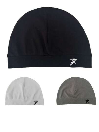 Star Embroidered Skull Cap Beanie Hats Lightweight Soft Stretch Breathable Knit Hat For Men Outdoor Sports Hiking Camping Travel Running Streetwear Casual Fashion All Season Comfortable Daily Headwear Autumn Decor