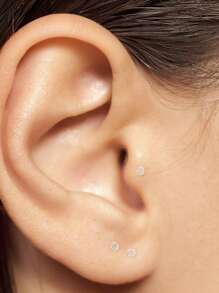 CIZME 10件/套 彩色UV透明唇钉，美杜莎唇环耳环，扁平耳骨耳环，耳部穿刺饰品，男女通用日常配饰 - Clear Lip Studs - 查看 6