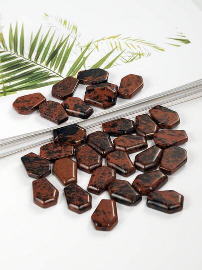 Natural Crystal Agate Gold Swan Stone Strawberry Stone Sesame Red Stone Mini Coffin Pendant, Gemstone Decorative Tray, Funny Halloween Easter Decorations, Unique Home Decor Gift Ideas