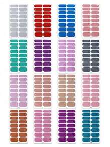 4-Pack Random Color Nail Polish Strips, Pink Nail Glitter Self-Adhesive Gel Nail Stickers, Suitable For Women's Home DIY Self-Use Nail Art Supplies Nail Stickers - 彩色 - 查看 5