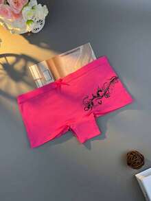 [12PCS Dragon-Print Soft Panties] 12pcs Plus Size Boyshorts,Dragon Shaped Print,Women's High-Waisted Boxer Briefs | Soft,Boyshorts, Lightweight & Breathable & Comfortable Design | For Daily & Casual, 6 Vibrant Colors - 彩色 - 查看 3