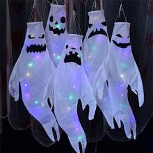 Halloween Decorations Outdoor Halloween Party Decor Indoor Ghost Ghost Decorations String Suitable For Porch Yard Garden Lawn Spirit Weathervane Ghost Hanging Haunted House Escape Room Scene Props