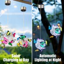 20 LED Solar Powered Butterfly Garden Lights, Waterproof Outdoor Decorative Lights With 8 Flower Petals, For Patio, Lawn, Pathway - Unique Gift For Mother/Women/Grandmother