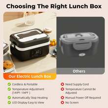 Adult Wireless Electric Heating Lunch Box, 8000mAh Rechargeable Timer Automatic Heating Lunch Box, 1L Portable Self-Heating Food Warmer With Fork And Spoon And Insulated Carrying Bag, Suitable For Office, Picnic, Car And Travel Outdoor Use - 黑色 - 查看 8
