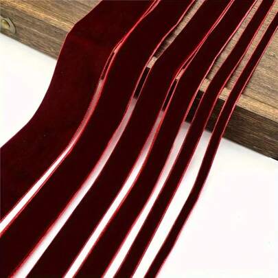 1 Roll Burgundy Soft Ribbon, Vibrant Velvet Ribbon Suitable For Bow DIY, Clothing Design, Waist Belt, Hair Tie, Floral Wrapping, Gift Decoration
